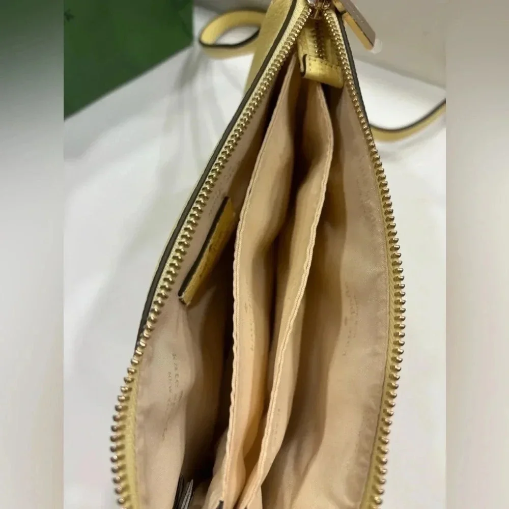 Kate Spade New York Leila Triple Gusset Crossbody Yellow NWT